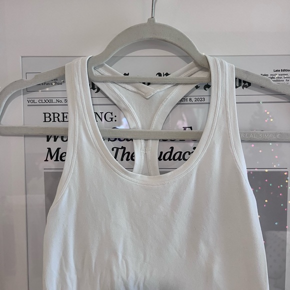 Lululemon White Tennis Tank-Top (Stretch Fabric): White - Size 4 - Picture 3 of 5